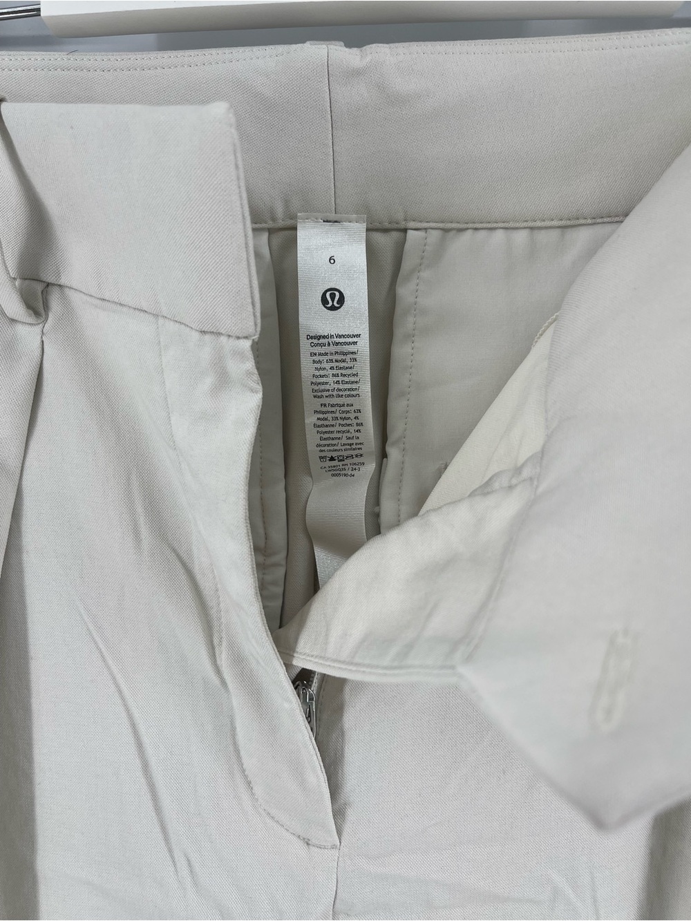 Lululemon Pleat-Front High-Rise Trouser Regular Bone Woman’s Size 6 - Picture 4 of 4